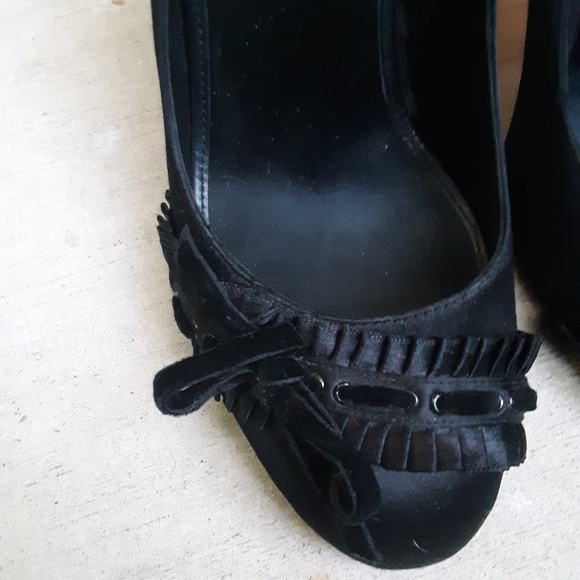 Betsey Johnson Black Pink Bottom Pumps Size 7 1/2 - Picture 8 of 13